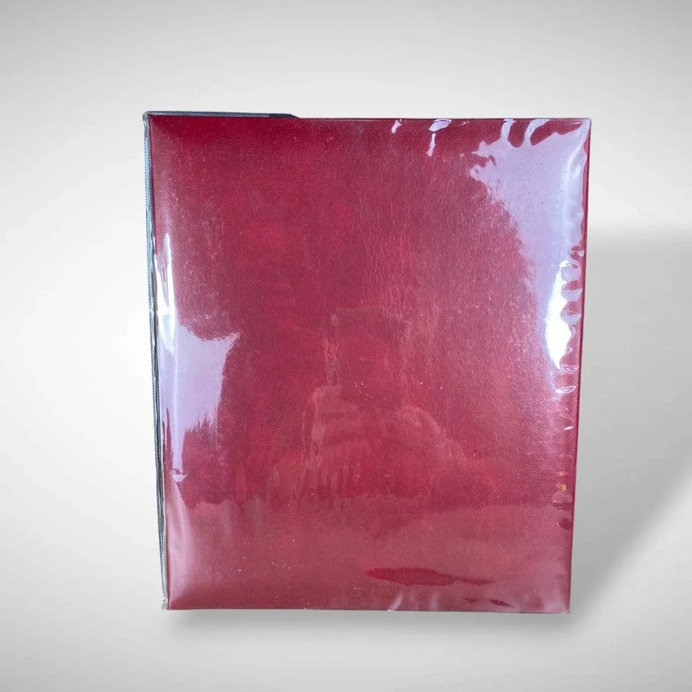 Photo Album Red Faux Leather Photo Album Strap Hinge Top Loading 20 Pages Unused